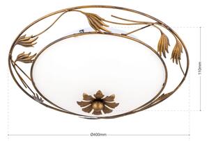 Orion DL 7-509/40 - Plafoniera FLEUR 2xE27/60W/230V diametro 40 cm bronzo