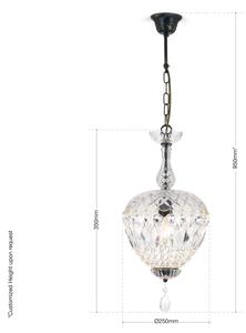 Orion HL 6-1498/1 - Lampadario di cristallo a sospensione con catena ARILA 1xE27/60W/230V marrone/patina