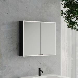 Specchio da bagno a cubo Kronenbach 2.0, da montare a parete, con 2 ante, 80 cm