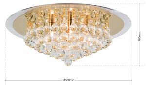 Orion DLU 2378/6/50-Plafoniera di cristallo GLORIA 6xG9/40W/230V diametro 50 cm oro