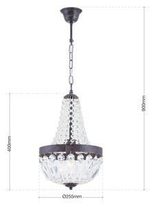 Orion HL 6-1551/1 - Lampadario di cristallo a sospensione con catena ARILA 1xE27/60W/230V marrone/patina