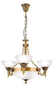 Orion LU 1689/3+3 - Lampadario a sospensione con catena ROCCA 6xE27/60W/230V diametro 64 cm bronzo/bianco
