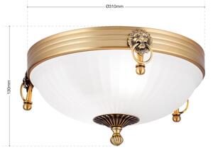 Orion DL 7-522/31 - Plafoniera ROCCA 2xE27/60W/230V diametro 31 cm bronzo/bianco