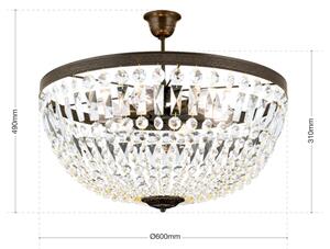 Orion DL 7-542/6-Lampadario di cristallo a sospensione con supporto rigido ARILA 6xE27/60W/230V diametro 60 cm marrone/patina