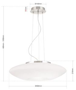 Orion HL 6-1559/2 - Lampadario a sospensione con filo BLANC 2xE27/60W/230V diametro 49 cm cromo opaco