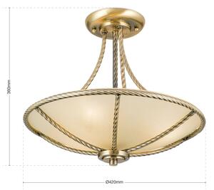 Orion DL 7-568/3 - Lampadario a sospensione con supporto rigido MAURO 3xE27/60W/230V diametro 42 cm bronzo