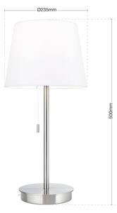 Orion LA 4-1205/1 - Lampada da tavolo con porta USB LUDWIG 1xE27/40W/230V bianco/cromo
