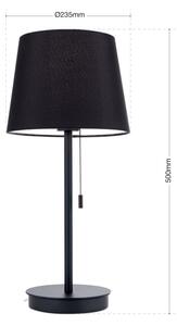Orion LA 4-1205/1 - Lampada da tavolo con porta USB LUDWIG 1xE27/40W/230V nero