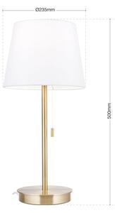 Orion LA 4-1205/1 - Lampada da tavolo con porta USB LUDWIG 1xE27/40W/230V bianco/oro
