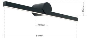 Orion Soff 3-584-Illuminazione a LED per specchi da bagno BEAUTY LED/12W/230V 61cm IP54 nero