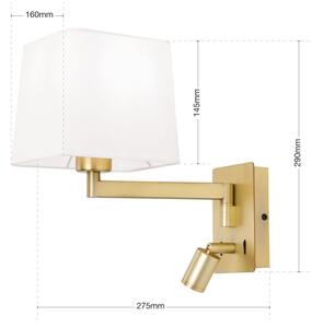Orion WA 2-1469/1- Applique a LED CARLTON 1xE27/40W/230V + LED/3W bianco/oro