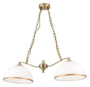 Orion HL 6-1810/2 - Lampadario a sospensione con catena OLD LAMP 2xE27/40W/230V bianco/ottone