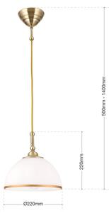 Orion HL 6-1808/1 - Lampadario a sospensione con filo OLD LAMP 1xE27/40W/230V bianco/ottone
