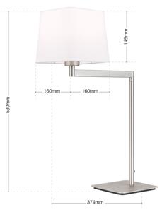 Orion LA 4-1209/1 - Lampada da tavolo CARLTON 1xE27/40W/230V bianco/cromo opaco