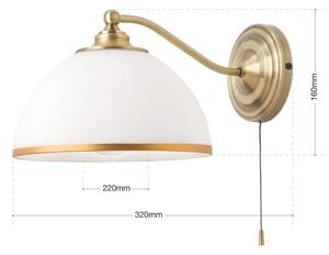 Orion WA 2-1371/1 - Applique OLD LAMP 1xE27/40W/230V bianco/ottone