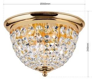 Orion DLU 1840/35-Plafoniera di cristallo PLAFOND 3xE27/40W/230V diametro 35 cm oro