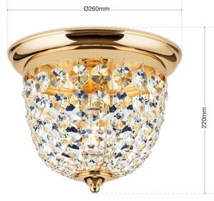Orion DLU 1840/26-Plafoniera di cristallo PLAFOND 1xE27/40W/230V diametro 26 cm oro