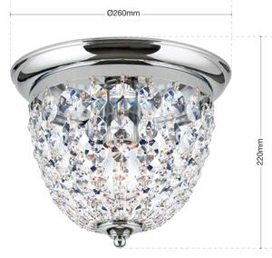Orion DLU 1840/26-Plafoniera di cristallo PLAFOND 1xE27/40W/230V diametro 26 cm cromo
