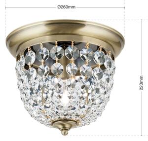 Orion DLU 1840/26-Plafoniera di cristallo PLAFOND 1xE27/40W/230V diametro 26 cm bronzo