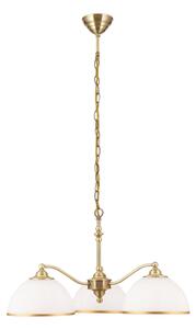 Orion LU 1838/3 - Lampadario a sospensione con catena OLD LAMP 3xE27/40W/230V bianco/ottone