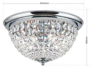 Orion DLU 1840/47-Plafoniera di cristallo PLAFOND 6xE27/40W/230V diametro 47 cm cromo