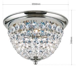 Orion DLU 1840/35-Plafoniera di cristallo PLAFOND 3xE27/40W/230V diametro 35 cm cromo