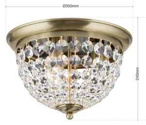Orion DLU 1840/35-Plafoniera di cristallo PLAFOND 3xE27/40W/230V diametro 35 cm bronzo