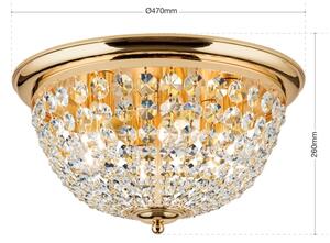 Orion DLU 1840/47-Plafoniera di cristallo PLAFOND 6xE27/40W/230V diametro 47 cm oro