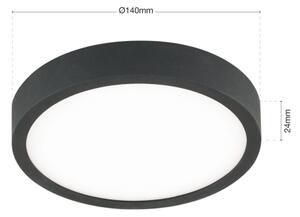 Orion DL 7-657/14 - Plafoniera LED BULLY LED/12W/230V diametro 14 cm nero