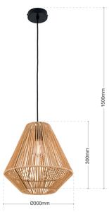 Orion HL 6-1812/1 - Lampadario a sospensione con filo JUNGLE 1xE27/40W/230V diametro 31 cm canapa