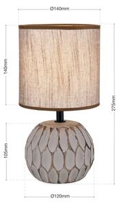 Orion LA 4-1224/1 - Lampada da tavolo PINIA 1xE14/25W/230V ceramiche beige/grigio
