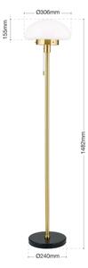 Orion Stl 12-1191/1 - Lampada con piedistallo SPARTA 1xE27/40W/230V oro/nero