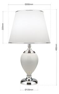 Orion LA 4-1229 - Lampada da tavolo OVUM 1xE27/40W/230V 48 cm ceramiche bianco/cromo