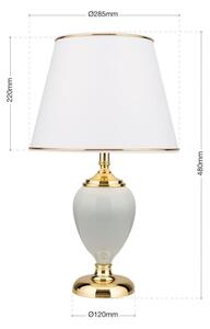 Orion LA 4-1229 - Lampada da tavolo OVUM 1xE27/40W/230V 48 cm ceramiche bianco/oro