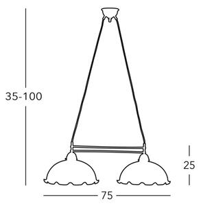 Kolarz 731.82.26 - Lampadario su filo NONNA 2xE27/75W/230V verde