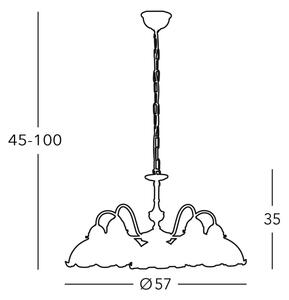 Kolarz 731.85.70 - Lampadario su catena NONNA 5xE27/75W/230V