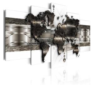 Quadro Mappa di mondo di metallo II