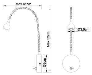 Globo 24109W - Lampada flessibile LED SERPENT LED/3W/230V