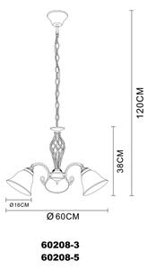 Globo 60208-3 - Lampadario a sospensione con catena ODIN 3xE27/60W/230V