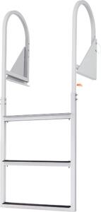 Scaletta per pontile - scaletta pieghevole a 3 gradini in alluminio con portata di 159 kg - con tappetino in gomma antiscivolo - facile da installare - per barca/mare/piscina