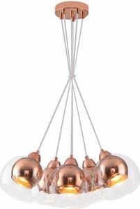 Lampada a sospensione Clara oro rosa 6xE27x40W vetro, dimensioni: 100x45x45 cm, IP20 Reality