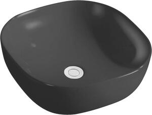 Beitz & Walz AqvaVetroceramica Vaso da appoggio "Schale" senza bordo 420 x 420 mm nero opaco