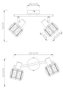 Globo 54356-2 - Luce Spot KRIS 2xE14/40W/230V