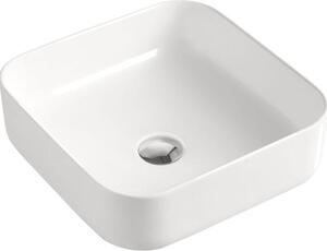Beitz & Walz AqvaVetroceramica Vaso da appoggio "SlimRim" senza bordo sporgente 385 x 385 mm bianco
