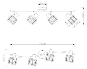 Globo 54356-4 - Luce Spot KRIS 4xE14/40W/230V