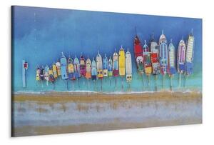 Quadro Colourful Boats (1 Part) Narrow