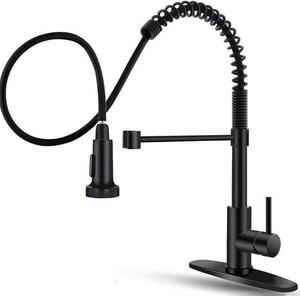 Rubinetto da cucina nero con doccetta estraibile, rubinetto monomando per WC in acciaio inossidabile con doccetta estraibile, funzione doppia a 1 o 3 vie