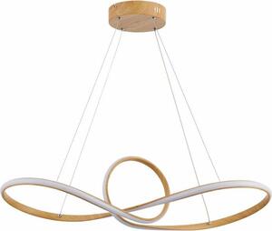 Lampada a sospensione LED Arlena in legno chiaro 40W, tonalità di bianco, 3200 lm, metallo, dimensioni: 120x76x28 cm, IP20, Reality