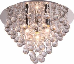 Lampada da soffitto London Crystal cromata 3xE14x40W in metallo, dimensioni: 26x38x38 cm, IP20, Reality