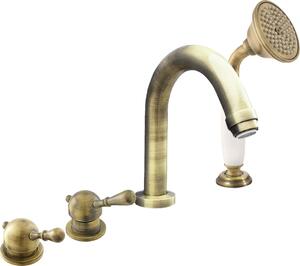 LABE - Miscelatore per vasca a 4 fori, ottone vecchio (bronzo) L462.0PSM, RAV Slezák